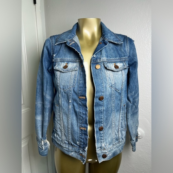 Madewell Distressed Denim Jean Jacket Ellery Wash XS - Picture 1 of 6